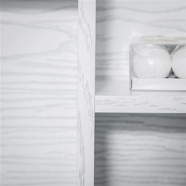 Kleankin Wall Mounted 3-Tier Mirrored Door Bathroom Cabinet - White 4 Kleankin Wall Mounted 3-Tier Mirrored Door Bathroom Cabinet - White - Image 2