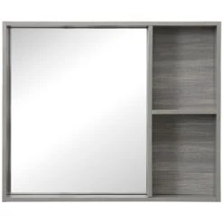 Kleankin Wall Mounted 2-Tier Medicine Cabinet With Mirror And Storage Shelf - Grey -Allied Brass Sales Store 331044692 MainImage 001 l