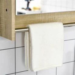 Kleankin Wall Mounted Bathroom Cabinet With Mirror - Natural 10 Kleankin Wall Mounted Bathroom Cabinet With Mirror - Natural -Allied Brass Sales Store 331044700 AlternateImage3 l