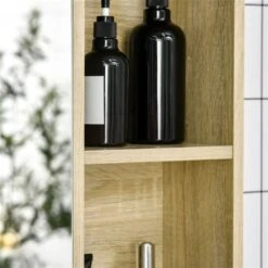 Kleankin Wall Mounted Bathroom Cabinet With Mirror - Natural 11 Kleankin Wall Mounted Bathroom Cabinet With Mirror - Natural -Allied Brass Sales Store 331044700 AlternateImage4 l