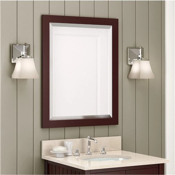 Alaterre 24-in Brown Rectangular Bathroom Mirror 6 Alaterre 24-in Brown Rectangular Bathroom Mirror - Image 4