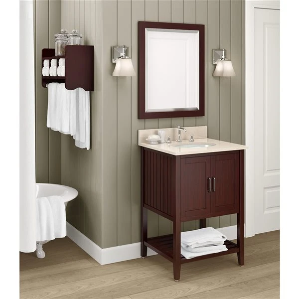 Alaterre 24-in Brown Rectangular Bathroom Mirror 7 Alaterre 24-in Brown Rectangular Bathroom Mirror - Image 5