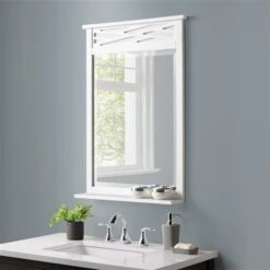 Alaterre Coventry 24-in White Rectangular Bathroom Mirror -Allied Brass Sales Store 331062051 AlternateImage1 l