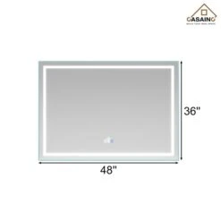 CASAINC 48-in Lighted LED Fog-Free Rectangular Frameless Bathroom Mirror 9 CASAINC 48-in Lighted LED Fog-Free Rectangular Frameless Bathroom Mirror -Allied Brass Sales Store 331064457 AlternateImage1 l