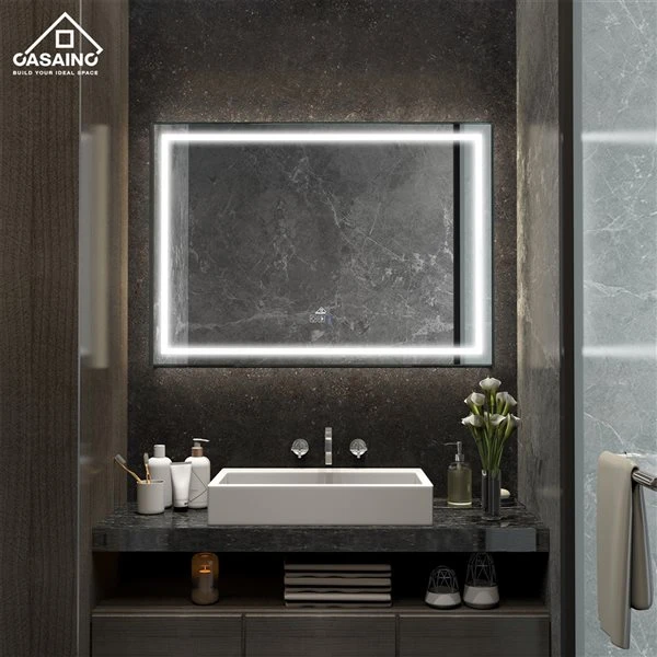 CASAINC 48-in Lighted LED Fog-Free Rectangular Frameless Bathroom Mirror 4 CASAINC 48-in Lighted LED Fog-Free Rectangular Frameless Bathroom Mirror - Image 2