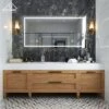 CASAINC 72-in Lighted LED Fog-Free Rectangular Frameless Bathroom Mirror