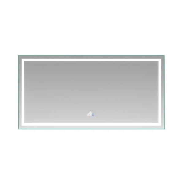 CASAINC 72-in Lighted LED Fog-Free Rectangular Frameless Bathroom Mirror 5 CASAINC 72-in Lighted LED Fog-Free Rectangular Frameless Bathroom Mirror - Image 3