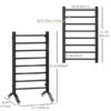 HomCom 8-Bar Black Plug-in Towel Warmer