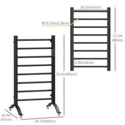 HomCom 8-Bar Black Plug-in Towel Warmer