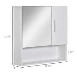 Kleankin 21.25-in X 21.75-in White Mirrored Rectangle Medicine Cabinet -Allied Brass Sales Store 331067625 AlternateImage2 l