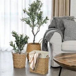 Allied Brass Sales Store 30 Vintiquewise 11.75-in X 9-in X 15-in Water Hyacinth Laundry Basket