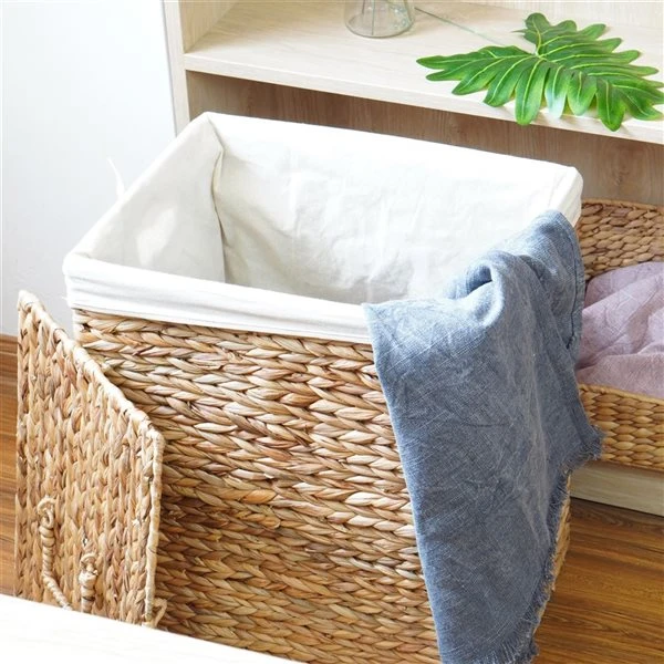 Vintiquewise 15.75-in X 11.75-in X 19.75-in Water Hyacinth Laundry Basket 3 Vintiquewise 15.75-in X 11.75-in X 19.75-in Water Hyacinth Laundry Basket - Image 2