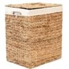 Vintiquewise 15.75-in X 11.75-in X 19.75-in Water Hyacinth Laundry Basket
