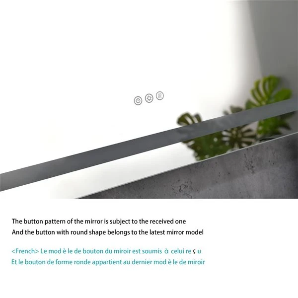 WELLFOR 48-in X 36-in Wall Mounted Frameless Anti-Fog Dimmable LED Bathroom Mirror 5 WELLFOR 48-in X 36-in Wall Mounted Frameless Anti-Fog Dimmable LED Bathroom Mirror - Image 3