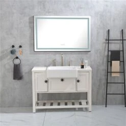 WELLFOR 48-in X 36-in Wall Mounted Frameless Anti-Fog Dimmable LED Bathroom Mirror 10 WELLFOR 48-in X 36-in Wall Mounted Frameless Anti-Fog Dimmable LED Bathroom Mirror -Allied Brass Sales Store 332003253 AlternateImage4 l