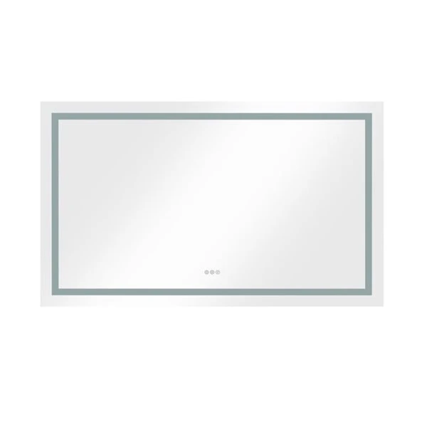 WELLFOR 48-in X 36-in Wall Mounted Frameless Anti-Fog Dimmable LED Bathroom Mirror 3 WELLFOR 48-in X 36-in Wall Mounted Frameless Anti-Fog Dimmable LED Bathroom Mirror