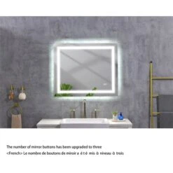 WELLFOR 36-in X 30-in Wall Mounted Frameless Anti-Fog Dimmable LED Bathroom Mirror -Allied Brass Sales Store 332003259 AlternateImage3 l