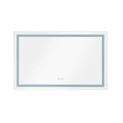 WELLFOR 60-in X 36-in Wall Mounted Frameless Anti-Fog Dimmable LED Bathroom Mirror