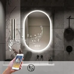 KINWELL 23.6 X 35.43-in Oval Frameless LED Light Bathroom Vanity Mirror -Allied Brass Sales Store 332004722 AlternateImage2 l