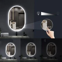 KINWELL 23.6 X 35.43-in Oval Frameless LED Light Bathroom Vanity Mirror -Allied Brass Sales Store 332004722 AlternateImage4 l
