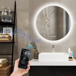 KINWELL 32 X 32-in Frameless Round LED Light Bathroom Vanity Mirror 10 KINWELL 32 X 32-in Frameless Round LED Light Bathroom Vanity Mirror -Allied Brass Sales Store 332004723 AlternateImage2 l