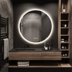 KINWELL 32 X 32-in Frameless Round LED Light Bathroom Vanity Mirror 11 KINWELL 32 X 32-in Frameless Round LED Light Bathroom Vanity Mirror -Allied Brass Sales Store 332004723 MainImage 001 l