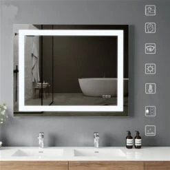 KINWELL 40 X 32-in Frameless Rectangular LED Light Bathroom Vanity Mirror 10 KINWELL 40 X 32-in Frameless Rectangular LED Light Bathroom Vanity Mirror -Allied Brass Sales Store 332004725 AlternateImage1 l