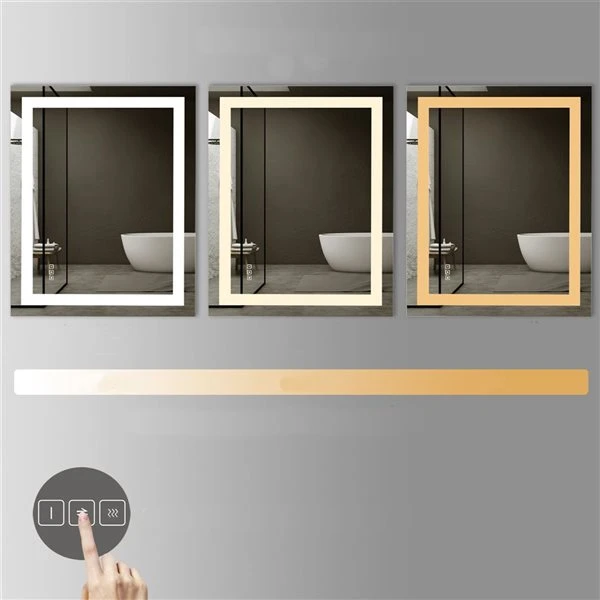 KINWELL 40 X 32-in Frameless Rectangular LED Light Bathroom Vanity Mirror 3 KINWELL 40 X 32-in Frameless Rectangular LED Light Bathroom Vanity Mirror