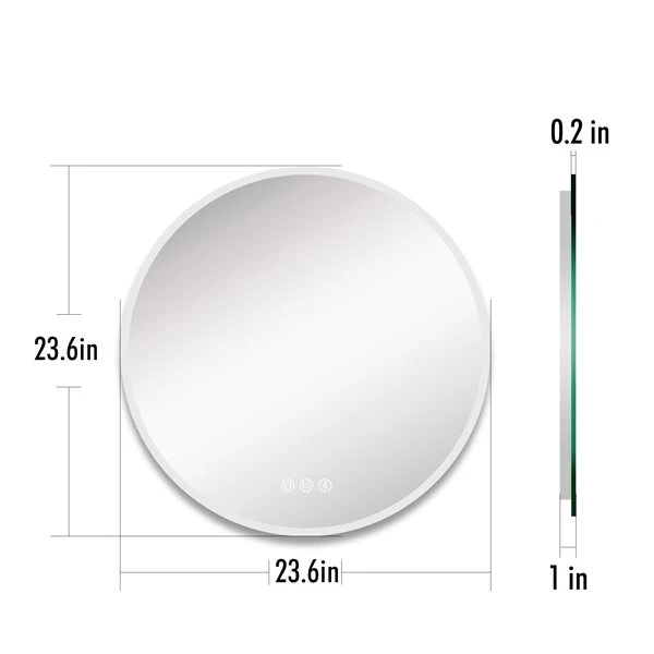 KINWELL 24 X 24-in Frameless Round LED Light Bathroom Vanity Mirror 4 KINWELL 24 X 24-in Frameless Round LED Light Bathroom Vanity Mirror - Image 2