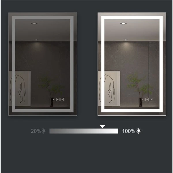 KINWELL 36 X 24-in Rectangular Frameless LED Light Wall Mount Bathroom Mirror 7 KINWELL 36 X 24-in Rectangular Frameless LED Light Wall Mount Bathroom Mirror - Image 5