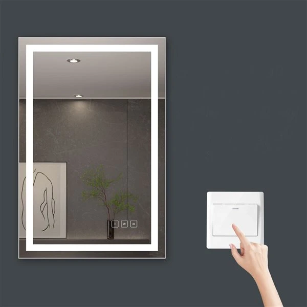 KINWELL 36 X 24-in Rectangular Frameless LED Light Wall Mount Bathroom Mirror 4 KINWELL 36 X 24-in Rectangular Frameless LED Light Wall Mount Bathroom Mirror - Image 2