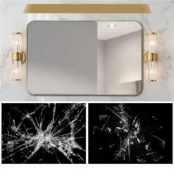 Costway 32 X 20-in Gold Rectangular Bathroom Mirror 11 Costway 32 X 20-in Gold Rectangular Bathroom Mirror -Allied Brass Sales Store 332006555 AlternateImage2 l