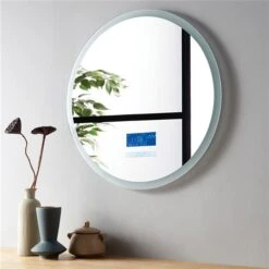 Sera Alina 24 X 24-in LED Fog Free White Round Frameless Bathroom Mirror -Allied Brass Sales Store 332014525 AlternateImage2 l