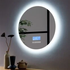 Sera Alina 24 X 24-in LED Fog Free White Round Frameless Bathroom Mirror