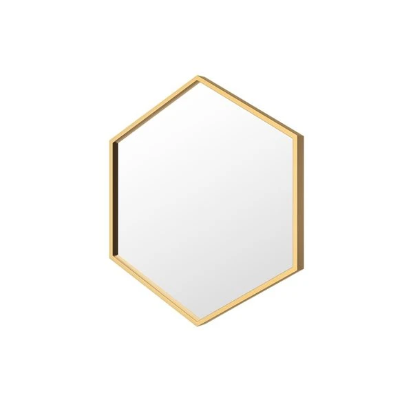 A&E Bath & Shower Modern 28-in Gold Hexagonal Bathroom Mirror 3 A&E Bath & Shower Modern 28-in Gold Hexagonal Bathroom Mirror
