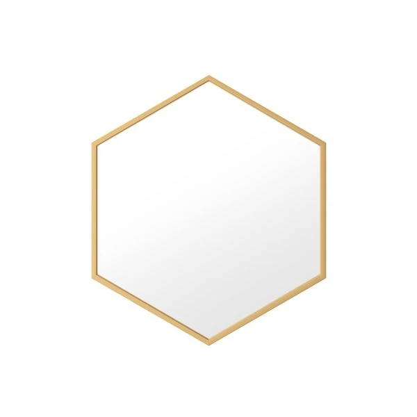 A&E Bath & Shower Modern 28-in Gold Hexagonal Bathroom Mirror 4 A&E Bath & Shower Modern 28-in Gold Hexagonal Bathroom Mirror - Image 2
