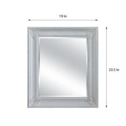 A&E Bath & Shower Modern 19.6-in Light Brushed Grey Rectangular Bathroom Mirror