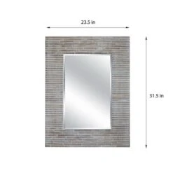 A&E Bath & Shower Modern 23.5-in Antique Grey Rectangular Bathroom Mirror