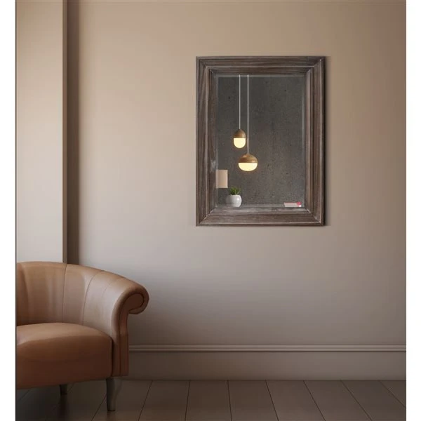 A&E Bath & Shower Modern 32-in Country Oak Rectangular Bathroom Mirror 4 A&E Bath & Shower Modern 32-in Country Oak Rectangular Bathroom Mirror - Image 2