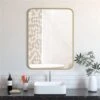 A&E Bath & Shower Modern 30-in Gold Rectangular Bathroom Mirror -Allied Brass Sales Store 332017175 AlternateImage2 l