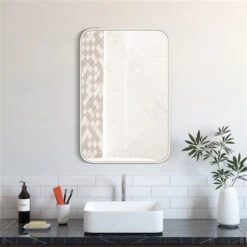 A&E Bath & Shower Modern 24-in White Rectangular Bathroom Mirror 9 A&E Bath & Shower Modern 24-in White Rectangular Bathroom Mirror -Allied Brass Sales Store 332017203 AlternateImage2 l