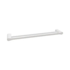 Jamie.J 24-in Manhattan Two Tone Gloss White And Chrome Double Towel Bar