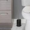 Moda At Home Toilet Bowl Brush With Closed Black Plastic Lid