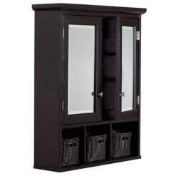 Allen + Roth Rectangle Surface MDF Medicine Cabinet Espresso 24.75-in X 30.25-in -Allied Brass Sales Store 55995010 L