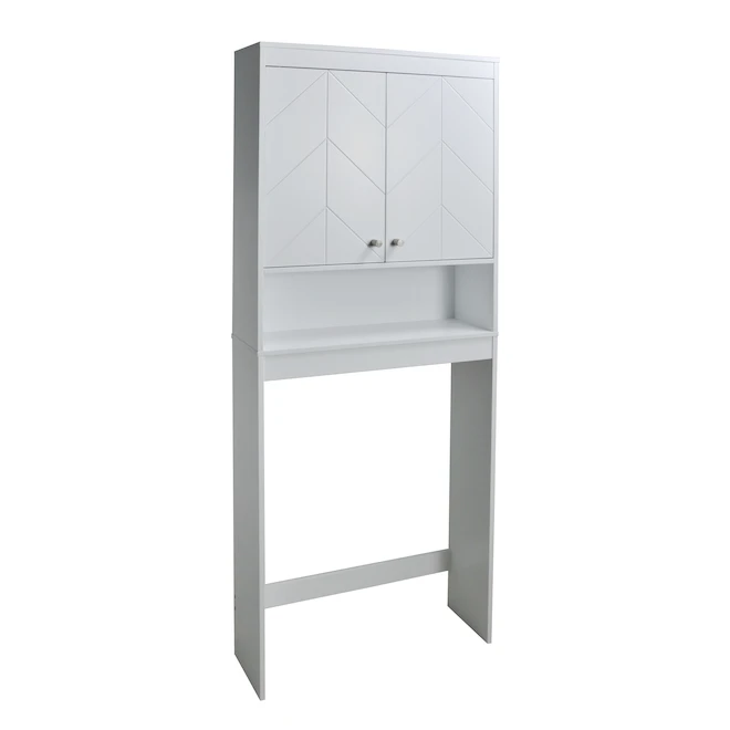 A&E Bath And Shower Lucia V - White 2-Door Toilet Cabinet 4 A&E Bath And Shower Lucia V - White 2-Door Toilet Cabinet - Image 2