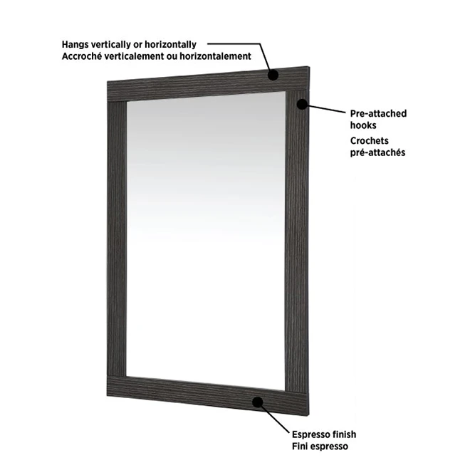 Bathroom Mirror - Carlington - 24" X 35 7/8" - Espresso 6 Bathroom Mirror - Carlington - 24" X 35 7/8" - Espresso - Image 4